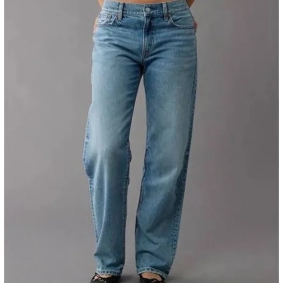 American Eagle Outfitters Denim - American Eagle Ex-Boyfriend Baggy Straight Jeans Women's 14 Long Strigid Denim